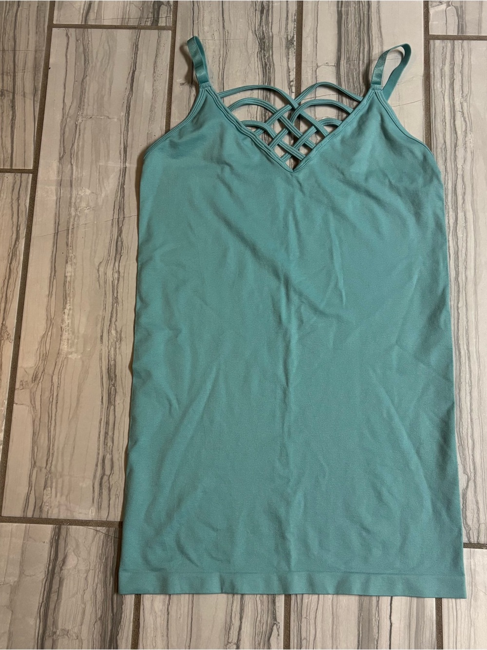 Light Teal Strappy Tank Top